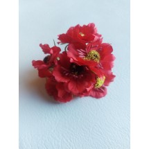 Букетики "Маки" на веточке (6 шт) цв. красный, цена за пучок